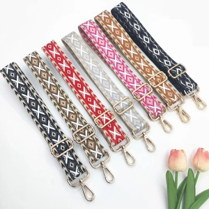 Ethnic Style Adjustable Replacement Bag Strap Jacquard Geometric Wide Shoulder Strap For Handbags Crossbody Bags Women