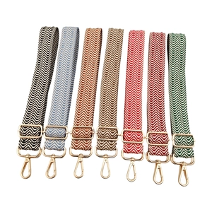 Adjustable Wide Polyester Jacquard Embroidered Shoulder Strap Replacement Bag Belt With Metal Buckle For Women Handbag Tote Crossbody Bag