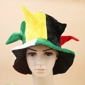 Colorful multi-point velvet clown hat for Halloween masquerade party and performance costumes