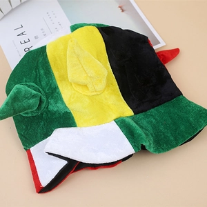 Colorful plush clown hat for Halloween parties and costume performances in soft faux fur
