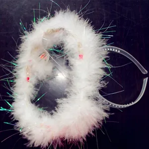White angel feather headband with LED electronic lights for cosplay costume parties