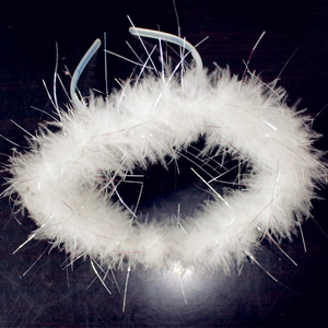 White Feather Angel Halo Headband LED Glowing Headwear For Halloween Cosplay Christmas Party Performance Kids Adult Costume Accessory