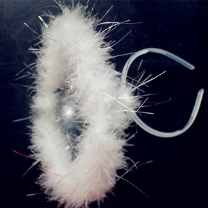 White feather angel halo headband with silver tinsel for Halloween cosplay costume party