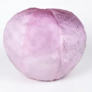 Pink plush ball car decoration accessory with soft faux fur texture for festive styling