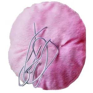 Close-up of pink plush deer antler decor with flexible metal wires for car styling