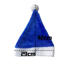 Blau-weiße Plüsch-Weihnachtsmütze mit Maßen 42x29cm für festliche Weihnachtsfeiern