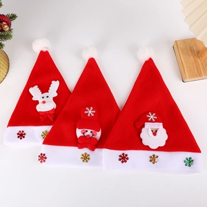 LED Leuchtende Weihnachtsmützen Rot Plüsch Weihnachtsmann Schneemann Rentier Cartoon Xmas Hut Für Kinder Erwachsene Party Dekoration