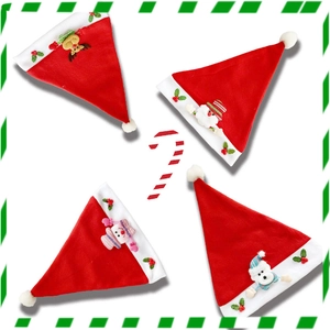 Christmas Santa Hat Cartoon Adult Children Reindeer Snowman Character Non-Woven Festive Holiday Decor Party Costume Hat