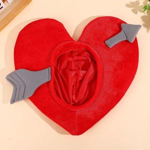 Plush red heart headgear with arrow decoration for Valentine photography props