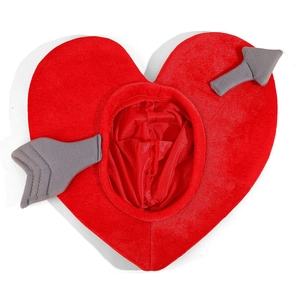 Funny cartoon plush heart hat with Cupid arrow for Valentine party photography props