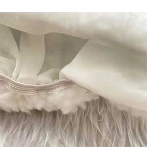 White plush snowman Christmas hat with elastic band and soft warm lamb wool lining