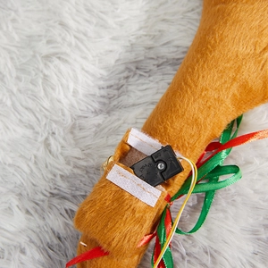 Corna di renna di Natale per auto con interruttore nascosto e peluche marrone scuro