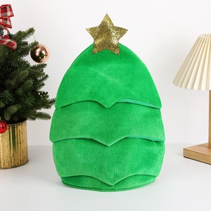Festive green velvet Christmas tree hat with a gold glitter star and plush holiday design