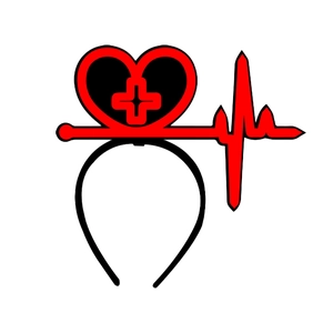 Serre-tête créatif avec cœur rouge et croix médicale pour costume de fête à thème