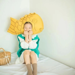 Funny Taiyaki Fish Shape Plush Hat Cartoon Yellow Headgear Costume For Party Photography Cosplay Props Unisex Warm Head Cover