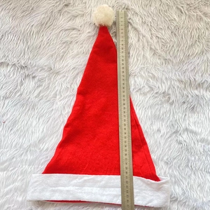 Bonnet de Noël classique rouge en intissé avec bordure en peluche blanche, longueur 46cm