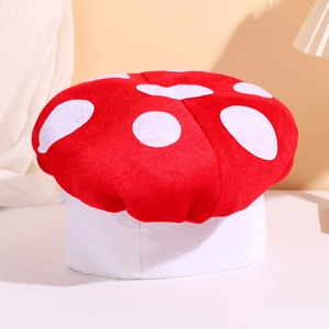 Plush Mushroom Hat Red White Polka Dot Costume Hat For Party Cosplay Photography Props Cartoon Performance Accessory
