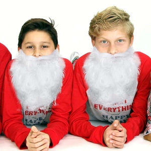 Set barba e sopracciglia da Babbo Natale in peluche bianco per costumi di Halloween