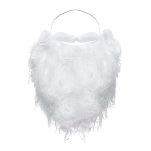 Set barba e baffi bianchi da Babbo Natale con fascia elastica per costumi