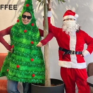 Christmas Tree Costume Adult Kids Funny Holiday Performance Outfit Santa Claus Costume For Party Event Dressing Role Play