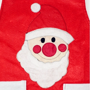 Christmas Santa felt apron with detailed red and white applique embroidery patterns
