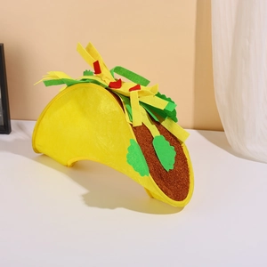 Creative French Fries Burger And Taco Shape Novelty Party Hats Soft Polyester Costume Hats For Thanksgiving Halloween Performance