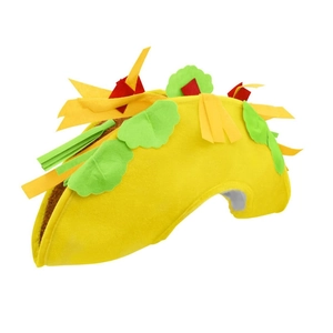 Funny Taco shaped pet costume with colorful lettuce and tomato details for party cosplay