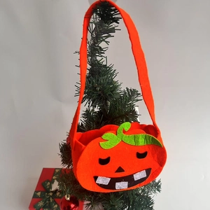 Halloween Pumpkin Candy Bag Non-woven Fabric Trick Or Treat Handbag For Children Cartoon Pumpkin Bucket Party Decoration Props