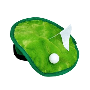 Creative green plush golf theme hat with white ball and flag for party costume accessory