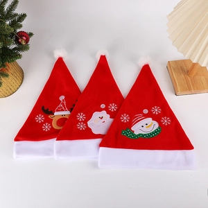 Set di tre cappelli di Natale con Babbo Natale, renna e pupazzo di neve per decorazioni