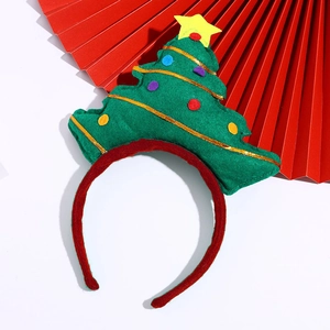 Weihnachtsbaum Haarreif mit bunten Punkten und rotem Band für Kinder Weihnachtsdekoration