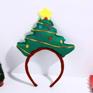 Weihnachtsbaum Haarreif Für Kinder Party Filz Weihnachten Haarschmuck Mit Bommeln Und Goldene Pailletten Festlicher Kopfschmuck