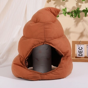 Funny brown poop shaped plush headwear hat for creative party costume and photography props