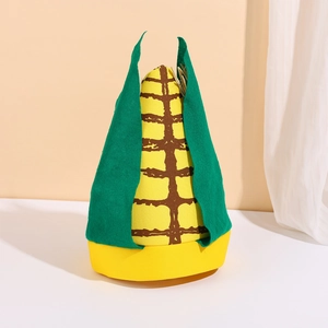 Chapeau de fête rigolo en forme de maïs avec feuilles vertes pour déguisement