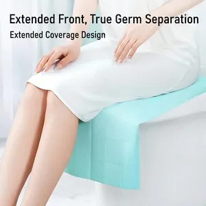 Waterproof disposable toilet seat cover with extended front design for travel
