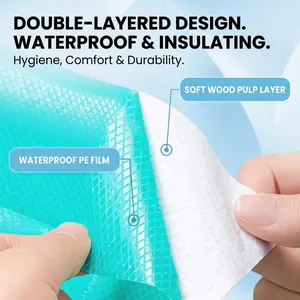 Waterproof disposable toilet seat cover with double-layer wood pulp and PE film protection