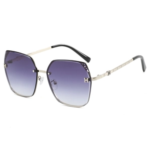 Fashion Oversized Gradient Sunglasses For Women Men Metal Frame Polygon UV400 Protection Luxury Eyewear Sun Glasses