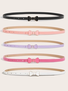 Set di cinture sottili colorate con eleganti fibbie a fiocco smaltate e finitura lucida