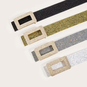 Retro sparkly rhinestone belts in black yellow silver and white for evening dresses