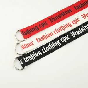 Cintura in Tela con Stampa Lettere Gotiche Hip Hop Unisex Con Fibbia in Ferro a Doppio Anello a D Cinturino Casual per Uomo Donna