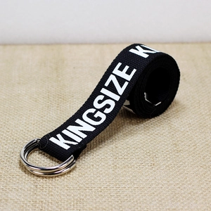 Cinturón de Lona Hip Hop para Hombre Con Hebilla de Metal de Doble Anillo en D Estampado de Letras Moda Casual
