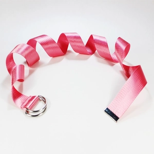Rosafarbener gewebter Nylon-Canvas-Gürtel für Damen und Herren mit Doppel-D-Ring-Schnalle