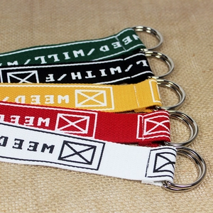 Multi-colored nylon canvas wristbands with metal double D-rings and street style graphics