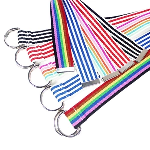 Ceintures en toile de nylon polyvalentes avec boucle double D-ring et motifs à rayures
