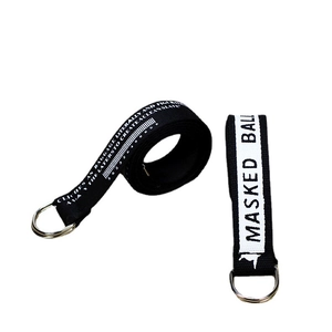 Ceinture en toile de nylon noire streetwear avec lettres blanches et boucle double anneau en D