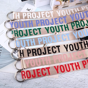 Ceintures en nylon tressé à la mode avec lettrage Youth Project et boucle double D en métal
