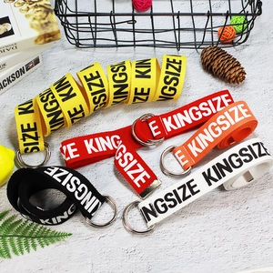 Fashionable nylon canvas belt with kingsize print and metal double D-ring buckle