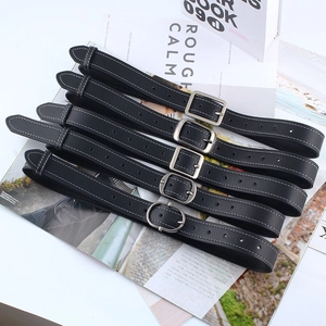 Ceinture Femme en Cuir PU Mode Surpiqûres Contrastées Boucle Métallique Vintage Sangle de Taille pour Jeans Robe Casual Décorative