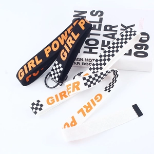 Ceinture Décontractée en Toile à Double Boucle D Motif Damier Impression de Lettres Girl Power Sangle de Taille en Tissu Réglable pour Étudiants Femmes Hommes