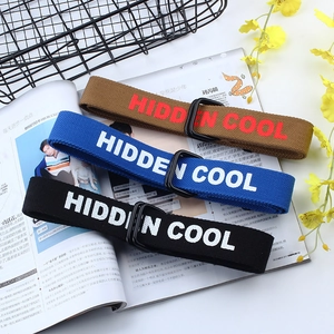 Ceinture Tissée en Toile à la Mode Avec Boucle en Métal à Double Anneau en D Hidden Cool Imprimé de Lettres Japonaises Streetwear Sangle de Taille Décontractée Unisexe